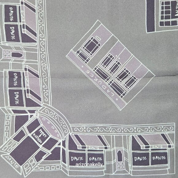 NWOT Silk Scarf Hand Rolled New York City Greenwich Village Manhattan Landmarks - Picture 8 of 13